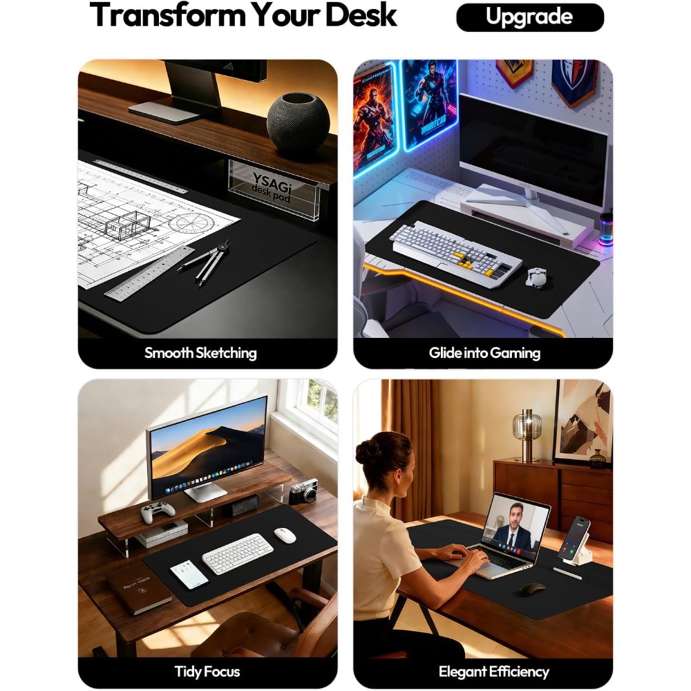 Large PU Leather Desk Pad Prot - Leather Desk Pad 리뷰 및 가격