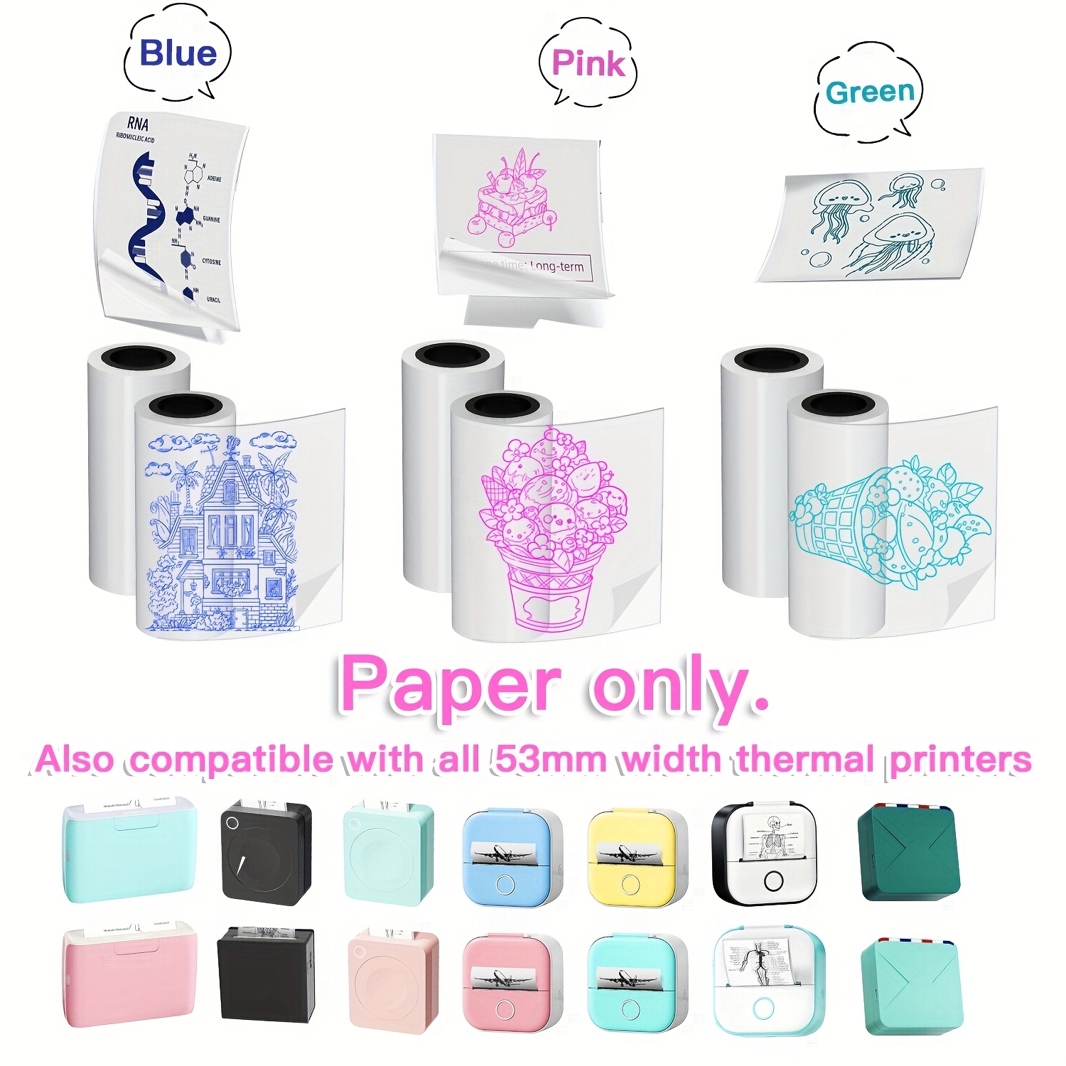 M02 Transparent Colorful Therm - Ink Blotter Paper 리뷰 및 가격