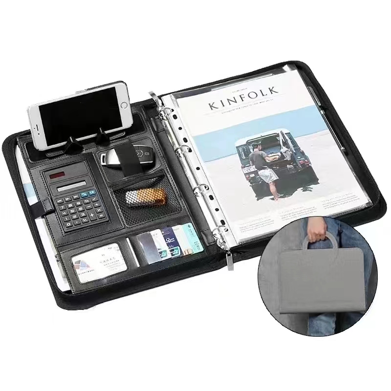 PU leather A4 zipper calculato - Binder A4 Lever 리뷰 및 가격