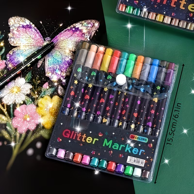 24 Colors Double Head Glitter  - Correction Pen Fine 리뷰 및 가격
