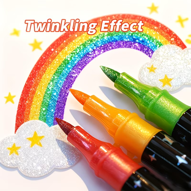 24 Colors Double Head Glitter  - Correction Pen Fine 리뷰 및 가격